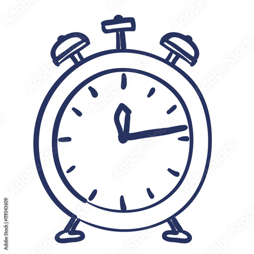 clock alarm time drawing isolated icon vector illustration design