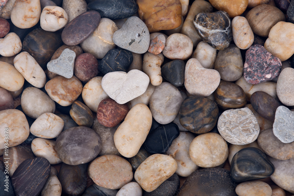 Hearth shape pebble stone colorful artistic background Hearth shape pebble stone colorful artistic background