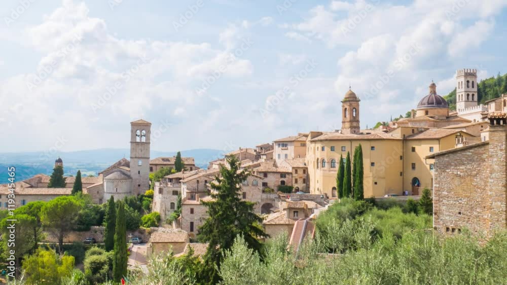 Timelapse panorama of Assisi, Umbria, Italy
Timelapse panorama of Assisi, Umbria, Italy
