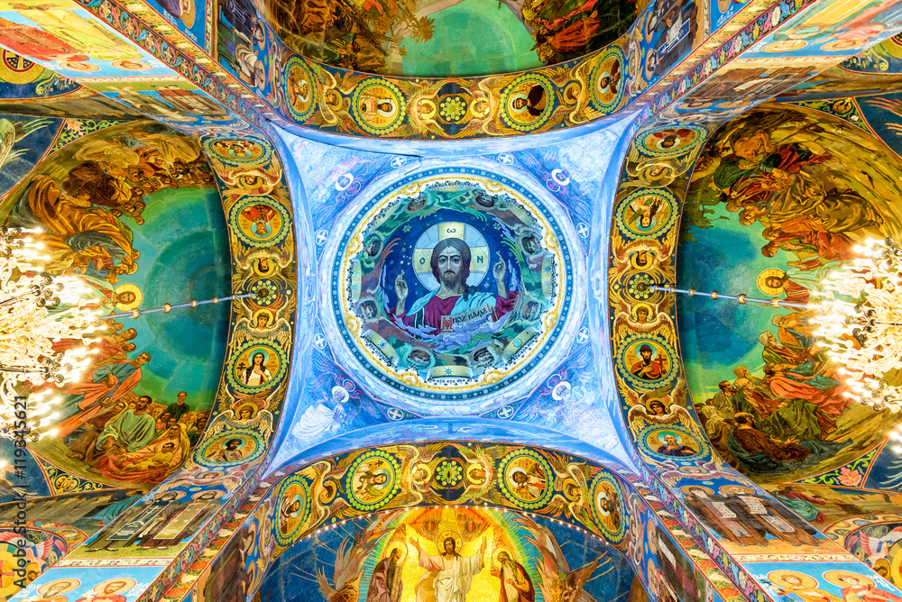 Interior of the church of the Savior on Spilled Blood, St Petersburg Russia