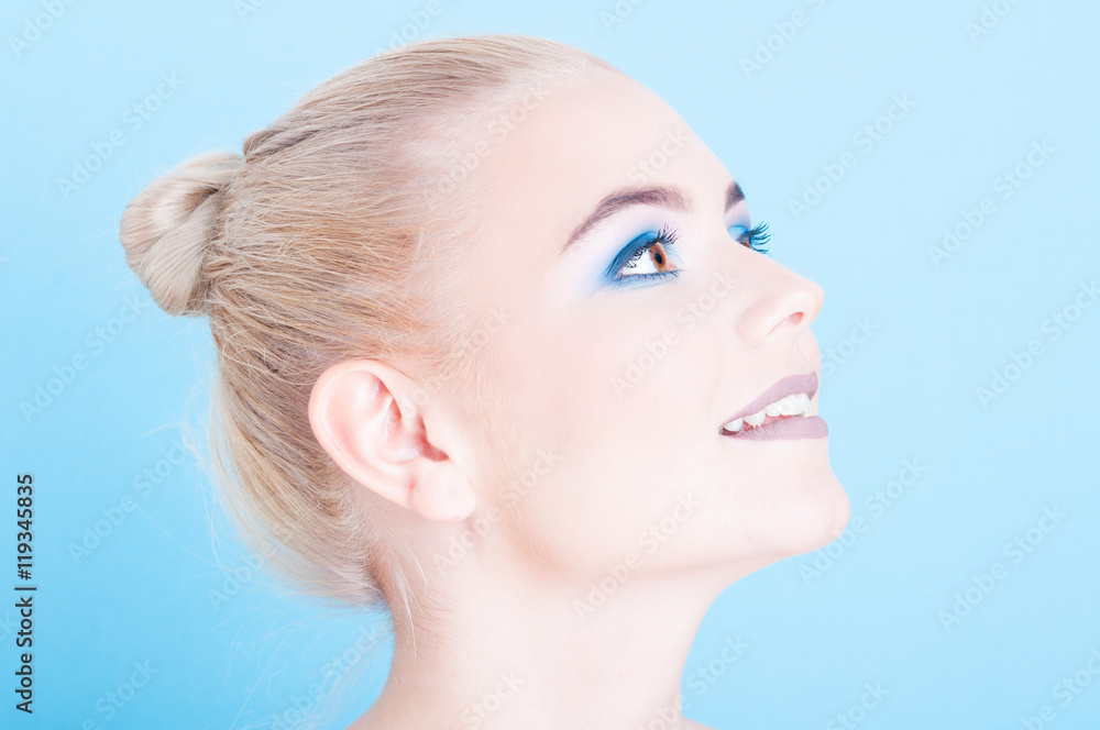 Close-up of side view girl professional make-up Close-up of side view girl professional make-up