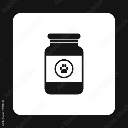 Treatment solution for animals icon in simple style isolated on white background. Veterinary symbol