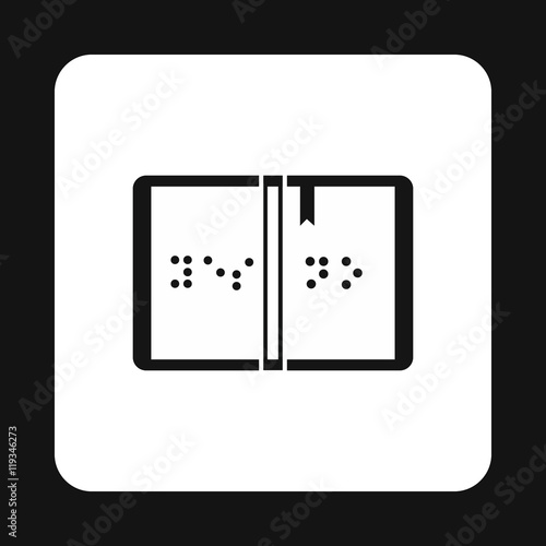 Braille icon in simple style isolated on white background. Help blind people symbol