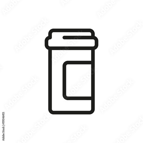 Pill bottle icon isolated on white background