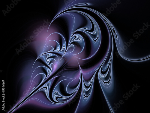 Abstract purple and blue ornament fractal