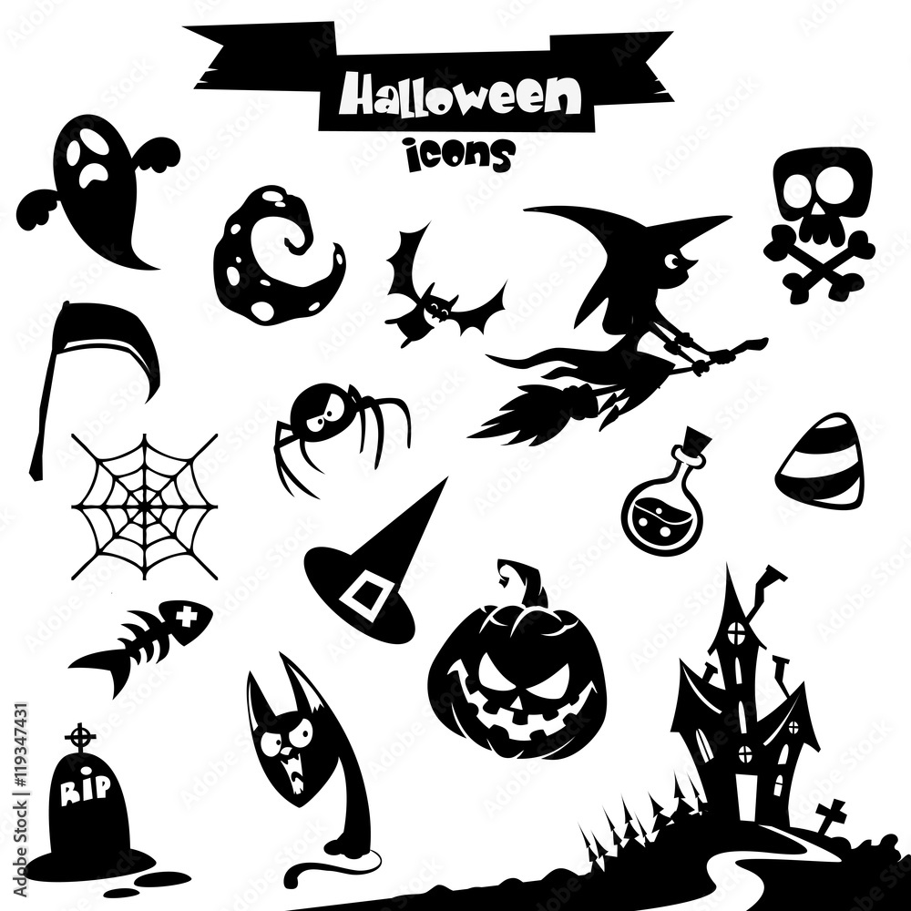 Coleção de vetores de halloweenpumpkin face clipart, conjunto de cara  assustadora halloween element.