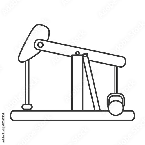 flat design oil pump icon vector illustration