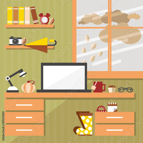 autumn office interior