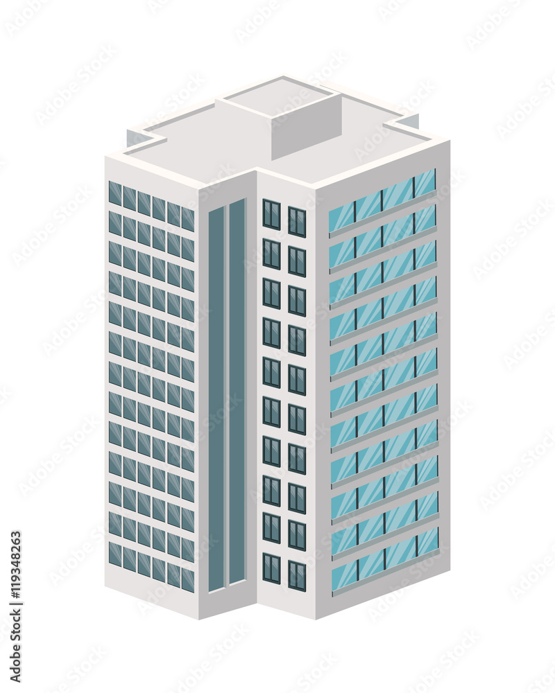 flat design city building icon vector illustration
