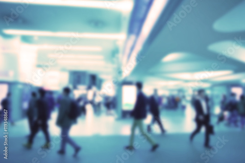 Blurred image of business people walking, Blur abstract backgrou