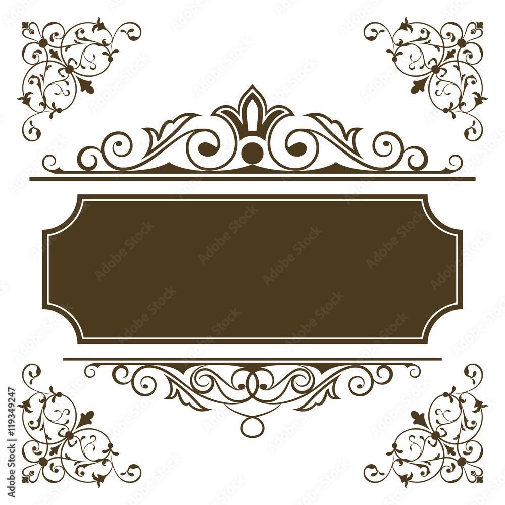 Vintage frame vector template with copy space.