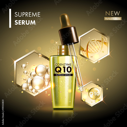 Coenzyme Q10 serum golden drops with dropper
