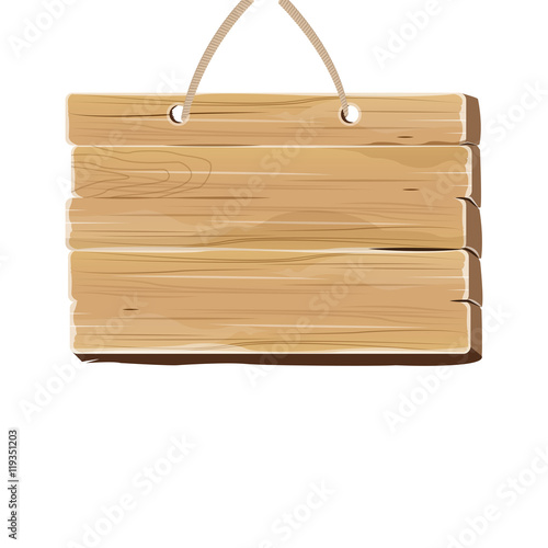 Fototapeta Naklejka Na Ścianę i Meble -  flat design wooden sign icon vector illustration
