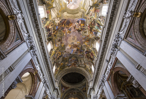  Frescoes of Andrea Pozzo on sant  Ignazio church ceilings, Rome, Ital photo