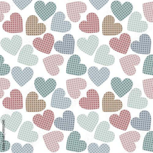 Beautiful seamless pattern with colorful hearts