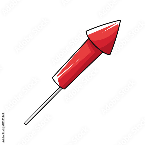 flat design flying firecracker icon vector illustration