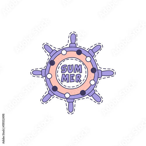 Ship Stirring Wheel Bright Hipster Sticker