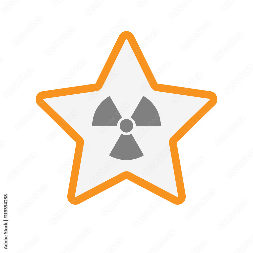 Isolated line art star icon with a radio activity sign Isolated line art star icon with a radio activity sign