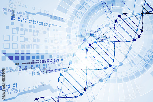 Science template, DNA molecules background.