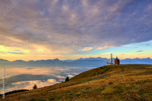 Communications station and amazing morning in Gerlitzen Apls in