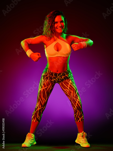 woman dancer dancing fitness exercises isolated © snaptitude
