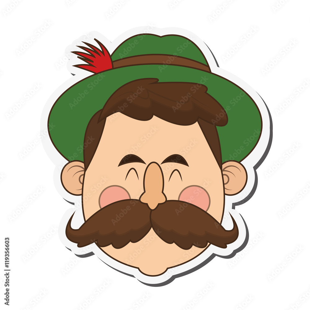 flat design bavarian man icon vector illustration flat design bavarian man icon vector illustration
