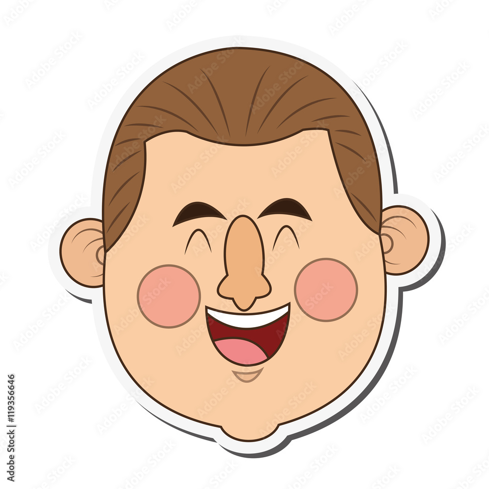flat design happy middle age man icon vector illustration flat design happy middle age man icon vector illustration