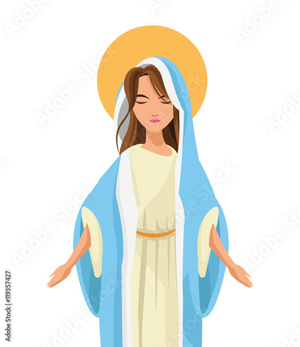 flat design holy virgin mary icon vector illustration