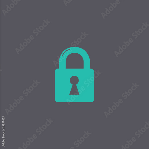 lock icon. Flat design style.