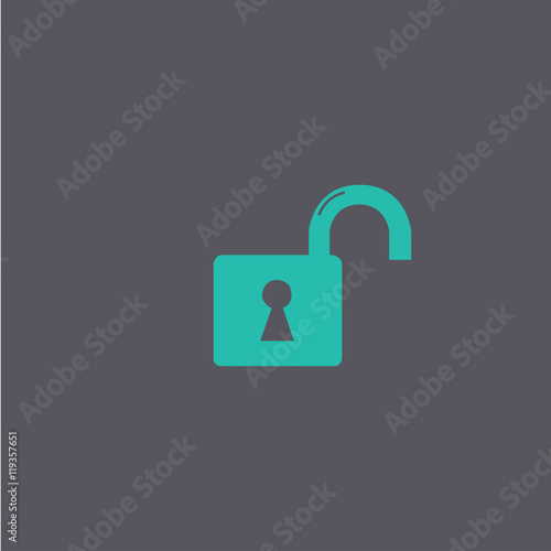 lock icon. Flat design style.