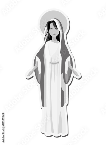 flat design holy virgin mary icon vector illustration