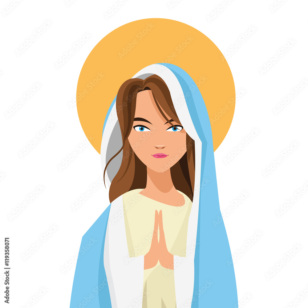 flat design holy virgin mary icon vector illustration flat design holy virgin mary icon vector illustration