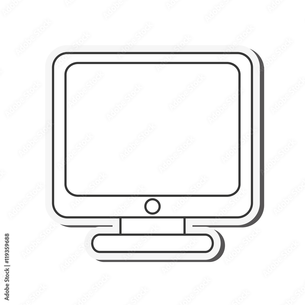flat design computer monitor icon vector illustration flat design computer monitor icon vector illustration