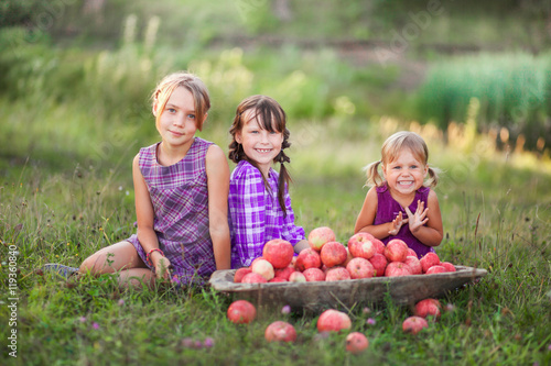 Child eat apple. © EduardSV