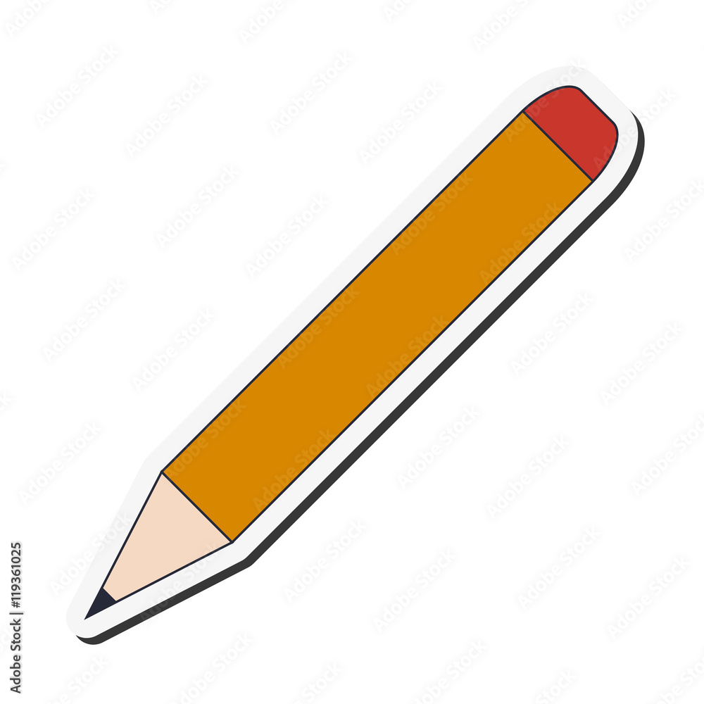 flat design pencil with eraser icon vector illustration flat design pencil with eraser icon vector illustration