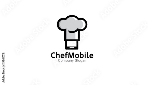 Chef Mobile Logo Design Illustration