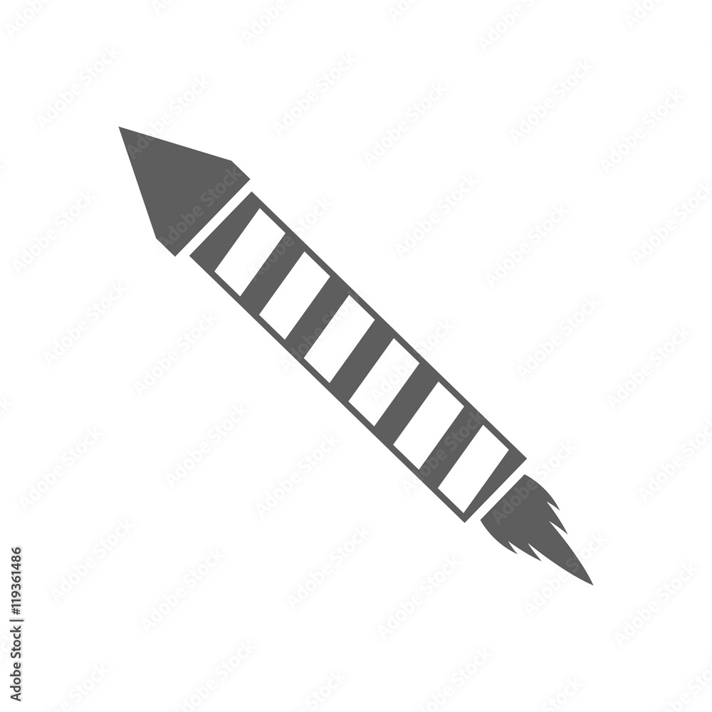 flat design flying firecracker icon vector illustration