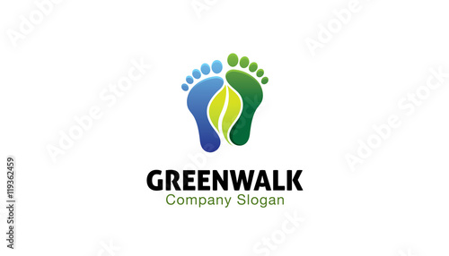Green Walk logo Design Illustration