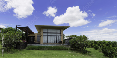 vacation house on hill and blue sky © bank215