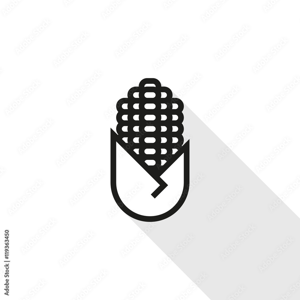 Corn Icon isolated on white background Corn Icon isolated on white background