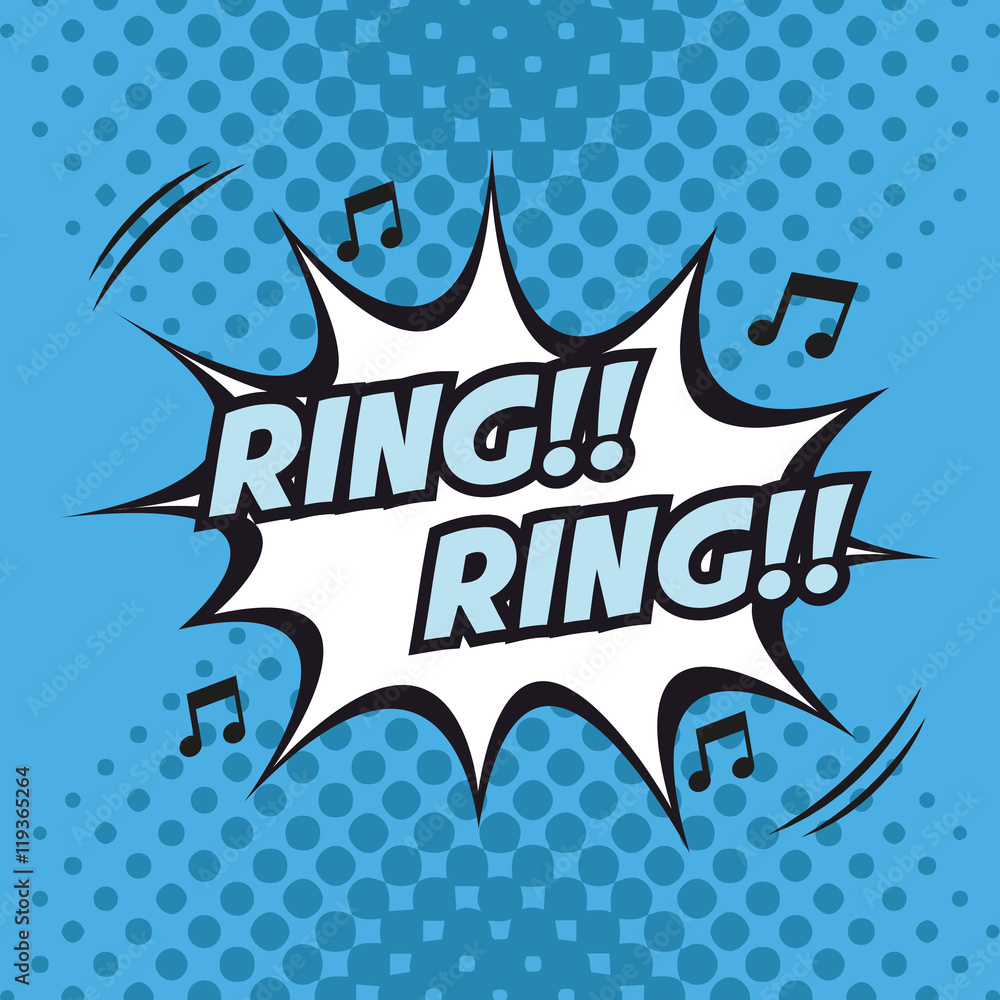 ring explosion cartoon pop art comic retro communication icon. Colorful  pointed design. Vector illustration Stock-Vektorgrafik | Adobe Stock