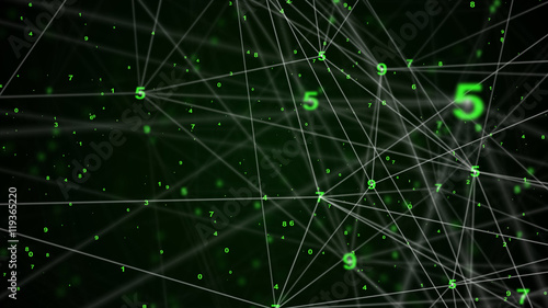 abstract digital number network connection