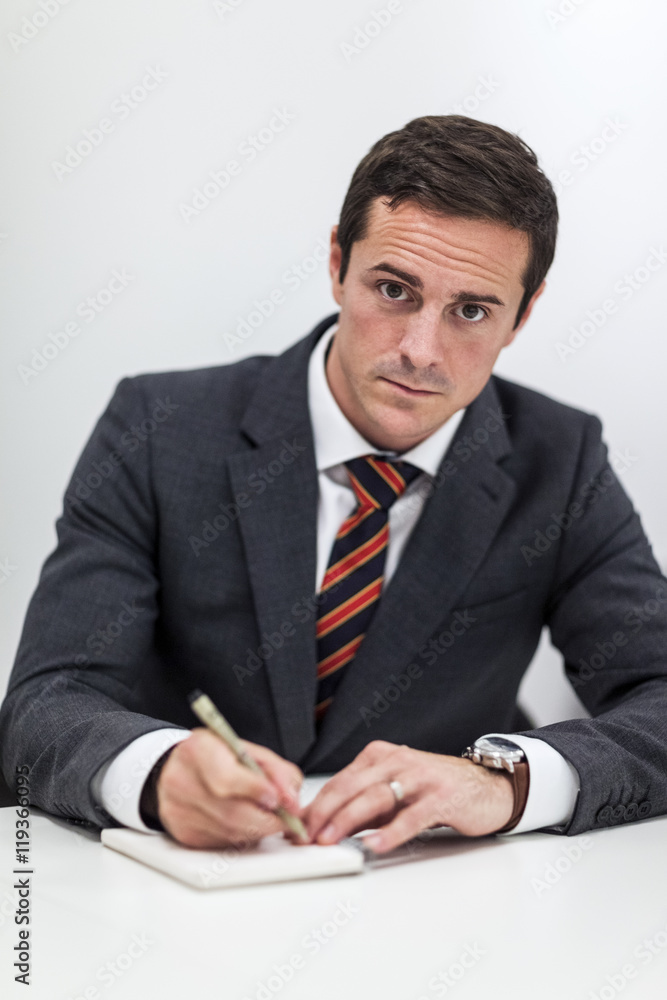 Mid adult businessman in office, Stockholm, Sweden Mid adult businessman in office, Stockholm, Sweden