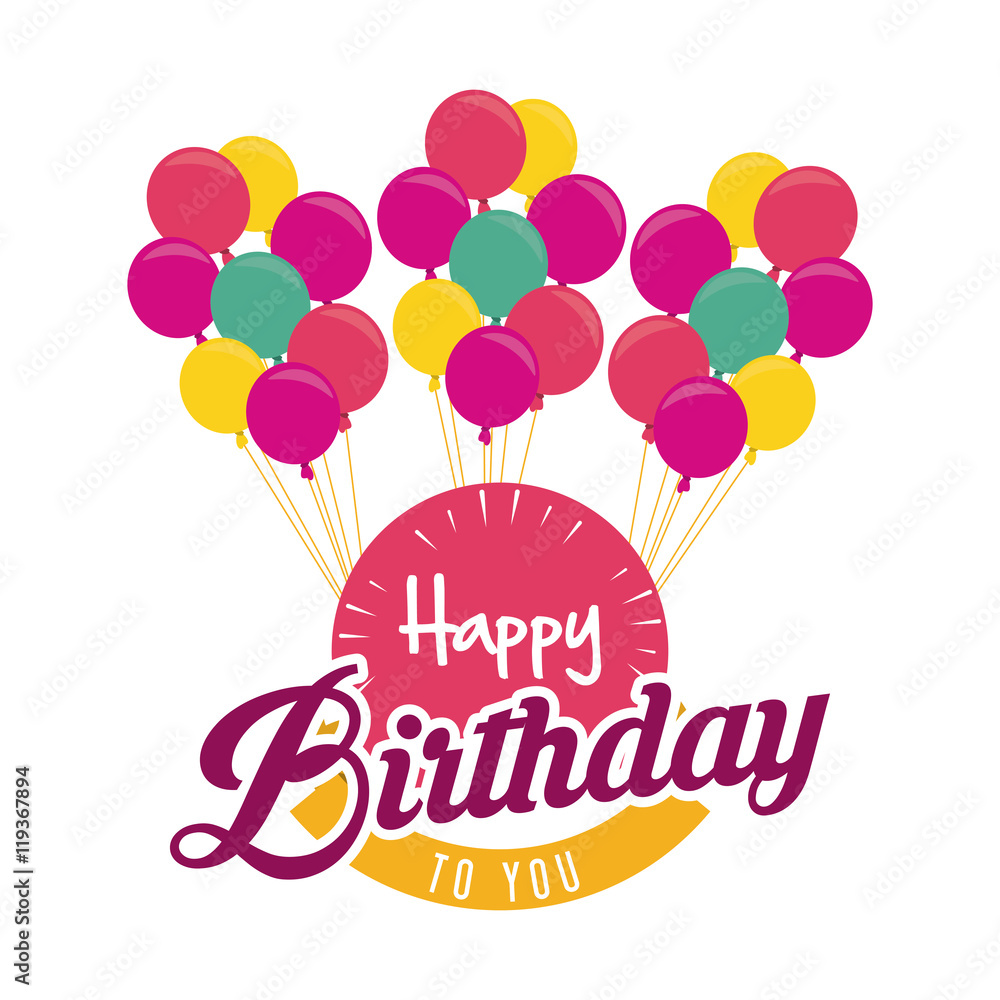 balloons happy birthday celebration party icon. Colorful design. Vector illustration balloons happy birthday celebration party icon. Colorful design. Vector illustration