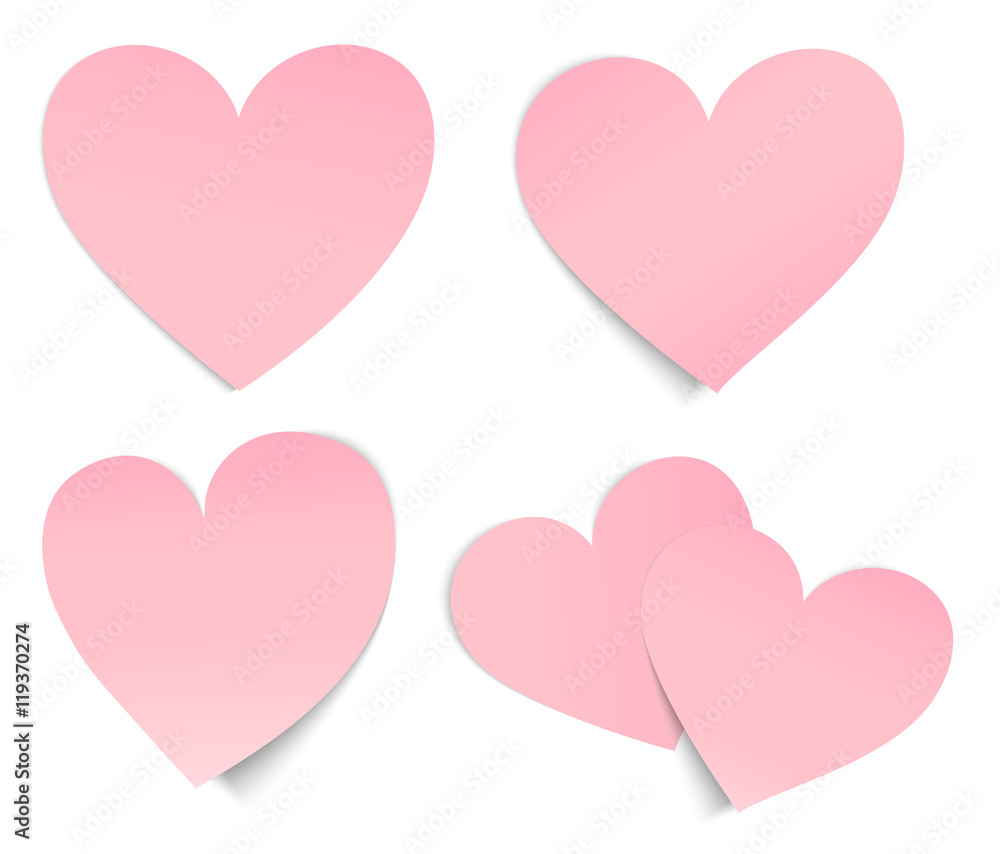 Heart shaped post it pink
