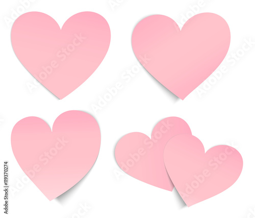 Heart shaped post it pink