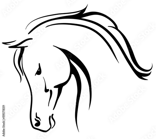 Clip art arabian horse stylised head