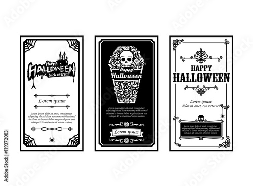 Halloween card classic and vintage style design element vector i