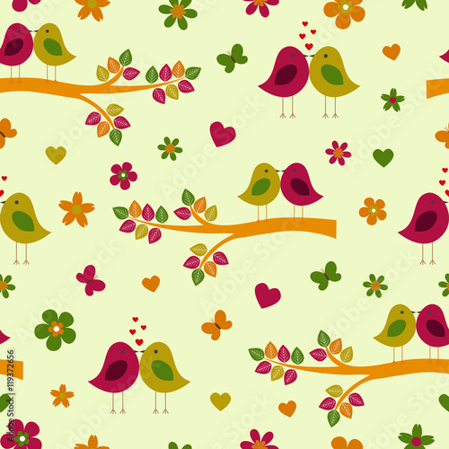 Vector seamless pattern on the theme of nature.