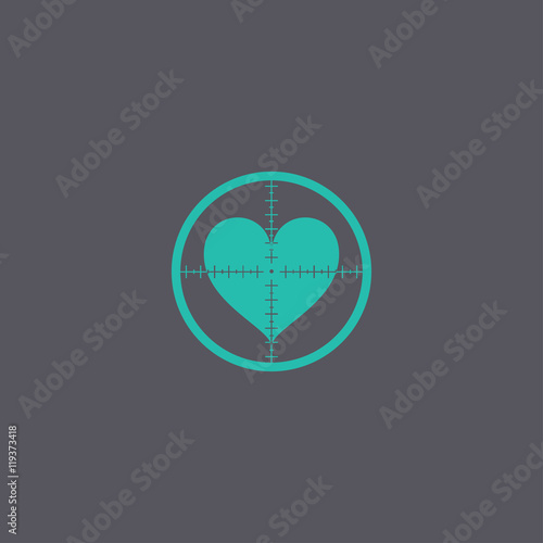 crosshair icon with a heart.